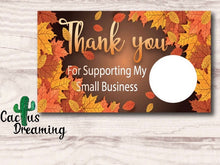 Load image into Gallery viewer, Fall Leafs Thank You Scratch Off Cards (Fall Colors)
