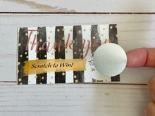 Load image into Gallery viewer, Black and White Stripes Thank You Scratch Off Cards