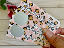 Load image into Gallery viewer, Pink Leopard Thank You Scratch Off Cards