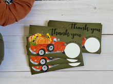 Load image into Gallery viewer, Pumpkin Truck Thank You Scratch Off Cards
