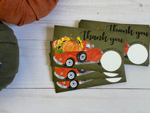 Load image into Gallery viewer, Pumpkin Truck Thank You Scratch Off Cards