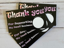 Load image into Gallery viewer, Black Whimsical Thank You Scratch Off Cards
