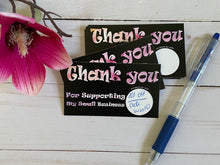 Load image into Gallery viewer, Black Whimsical Thank You Scratch Off Cards