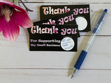 Load image into Gallery viewer, Black Whimsical Thank You Scratch Off Cards