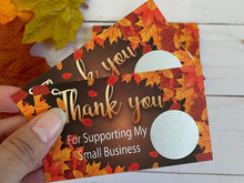 Load image into Gallery viewer, Fall Leafs Thank You Scratch Off Cards (Fall Colors)