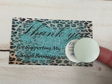 Load image into Gallery viewer, Blue Glitter Leopard Thank You Scratch Off Cards