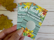 Load image into Gallery viewer, Vertical Leafs Thank You Scratch Off Cards