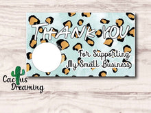 Load image into Gallery viewer, Blue Leopard Thank You Scratch Off Cards