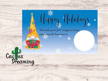 Load image into Gallery viewer, Gnomes Christmas  Thank You Scratch Off Cards
