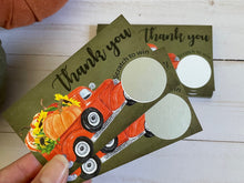 Load image into Gallery viewer, Pumpkin Truck Thank You Scratch Off Cards
