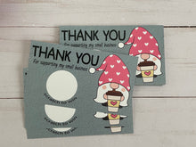 Load image into Gallery viewer, Cute Gnomes Scratch Off Cards Thank You for Customers
