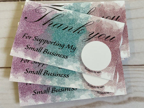Glitter Customer Appreciation Scratch Off Cards