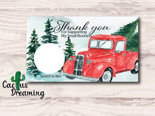 Load image into Gallery viewer, Red Truck with Trees Scratch Off Cards

